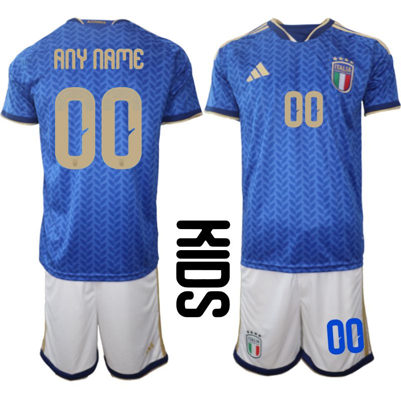 Youth 2026 World Cup National Team Italy home blue customized Soccer Jersey